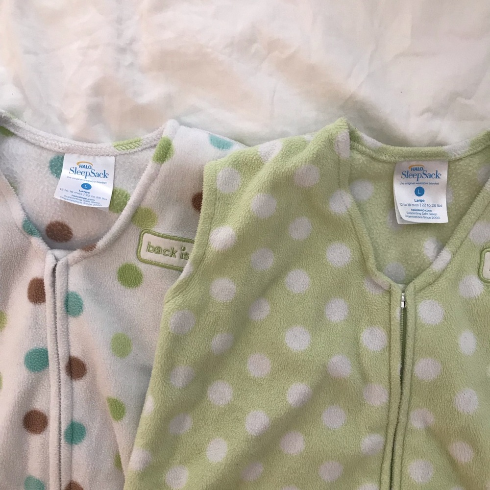 Two large micro-fleece Halo sleepsacks